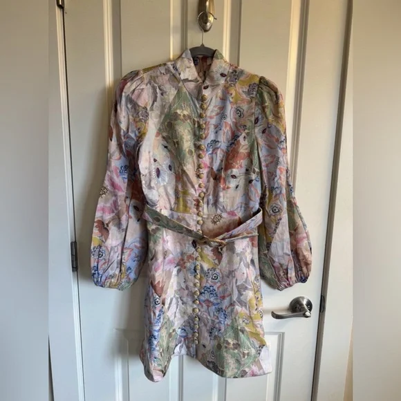 Zimmermann Women's Linen Floral Dress. Size 1 - Picture 6 of 10